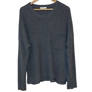 Madewell Waffle Knit Pocket Sweater Gray Women’s XL